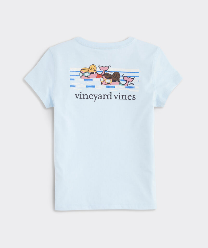 Girls' Swim Meet Whales Short-Sleeve Pocket Tee