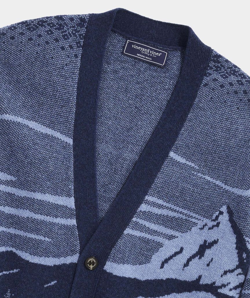 Merino Wool Mountain Scenic Cardigan