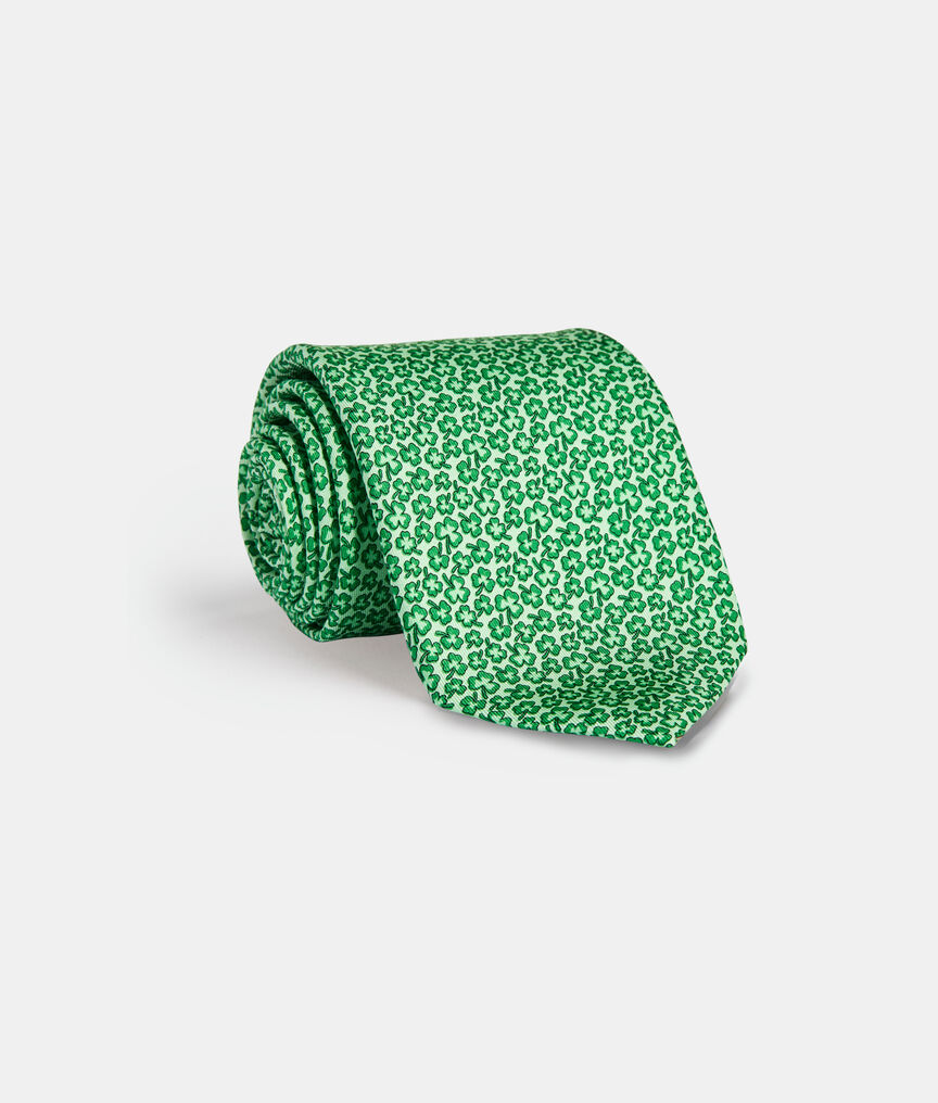 Scattered Clovers Printed Tie