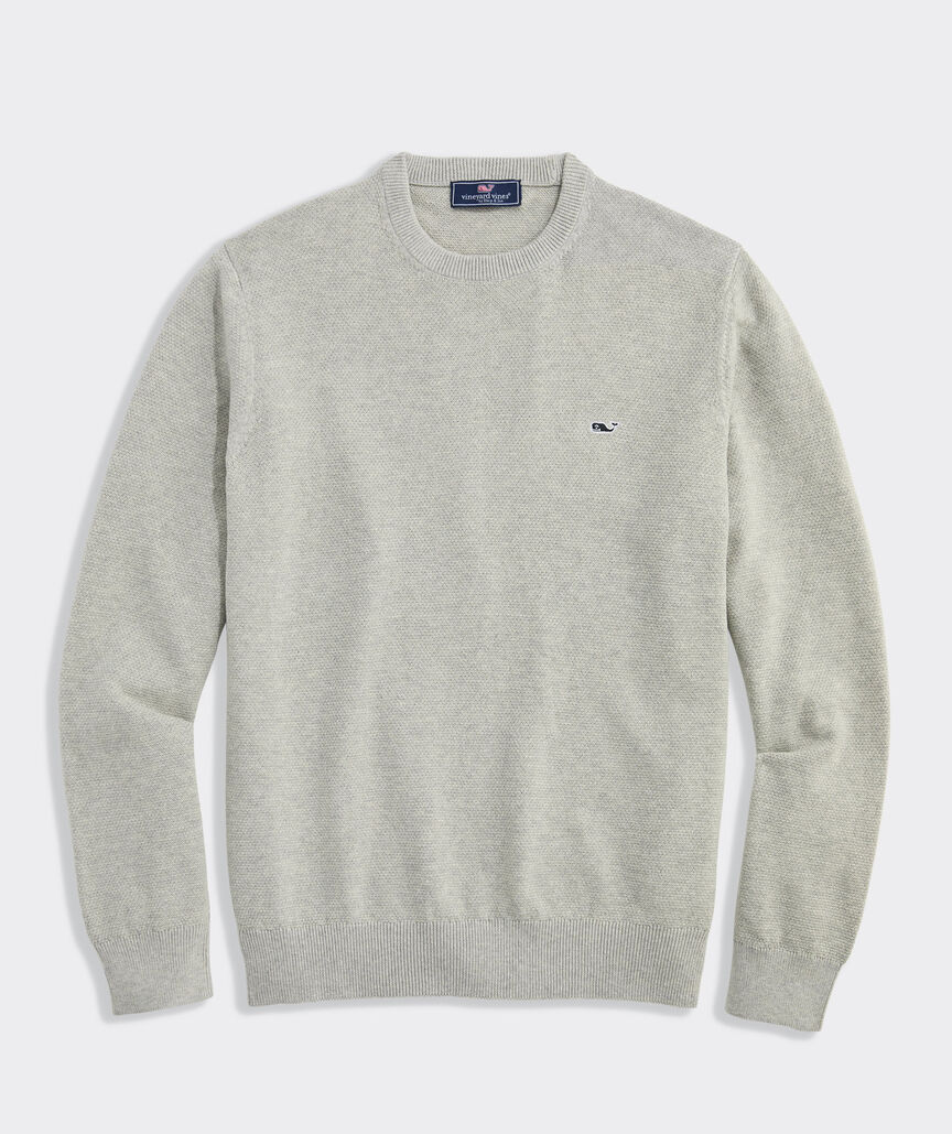 Textured Cotton Crewneck