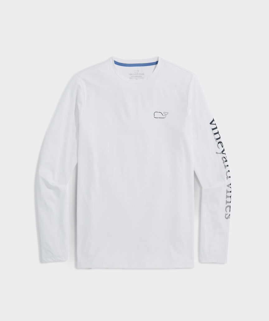 On-The-Go Whale Outline Long-Sleeve Harbor Performance Tee