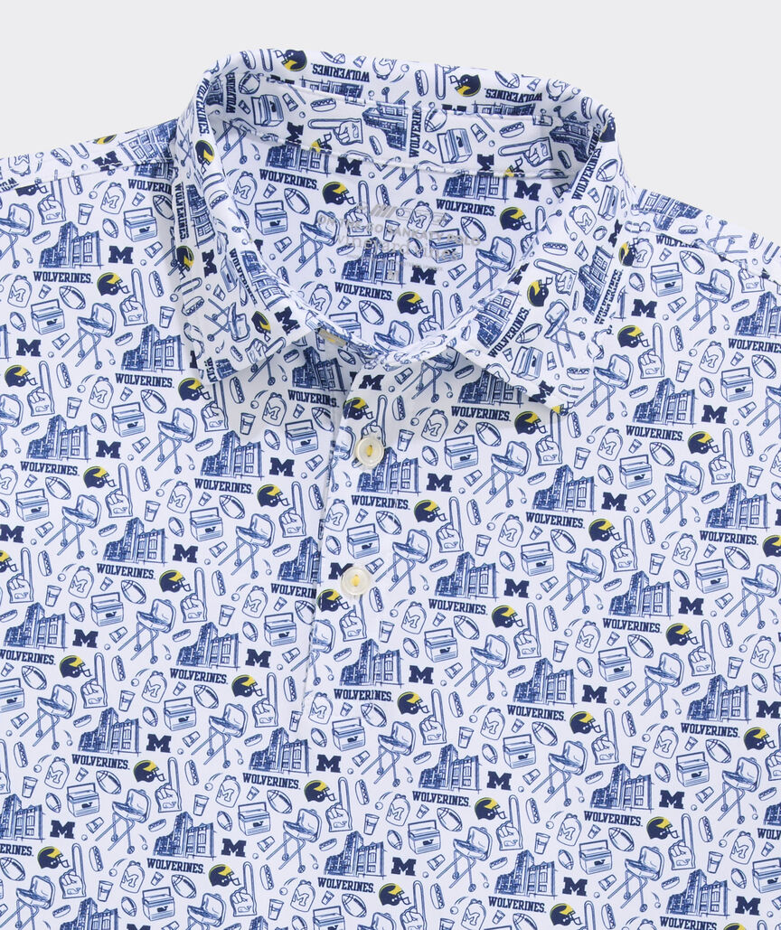 University of Michigan Men's Printed Sankaty Polo