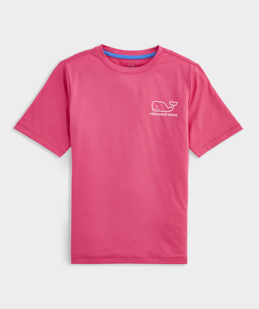 Boys' Performance Whale Outline Short-Sleeve Harbor Sun Tee