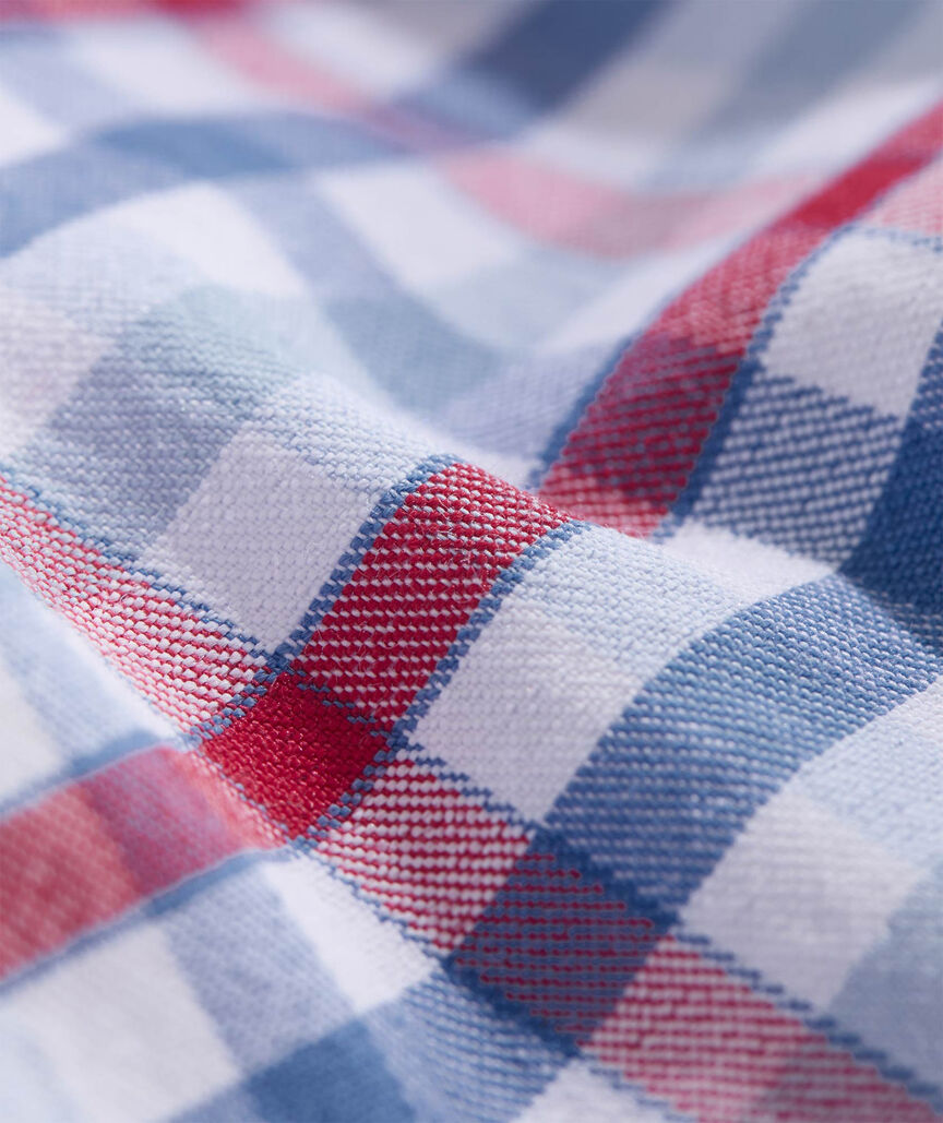 Boys' Road Town Tattersall Performance Cotton Short-Sleeve Shirt