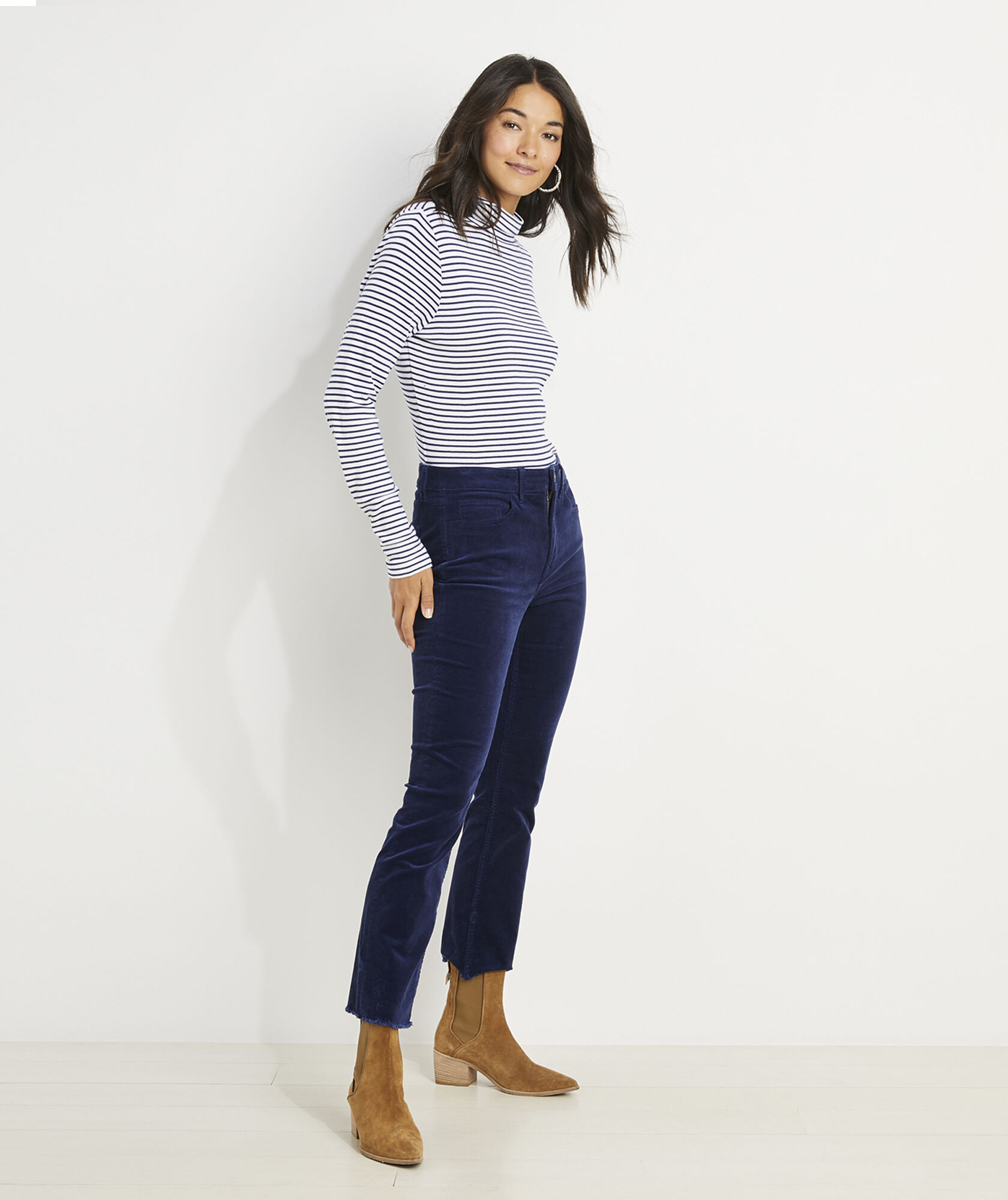 OUTLET Straight Crop Corduroy Pants