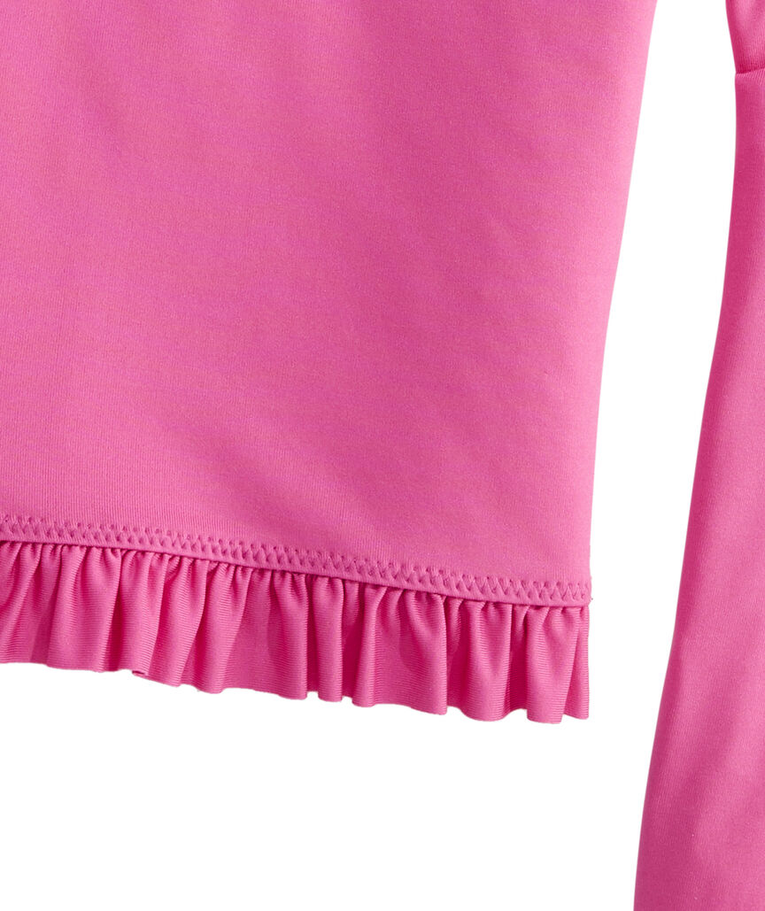 OUTLET Girls' Whale Dot Ruffle Rashguard