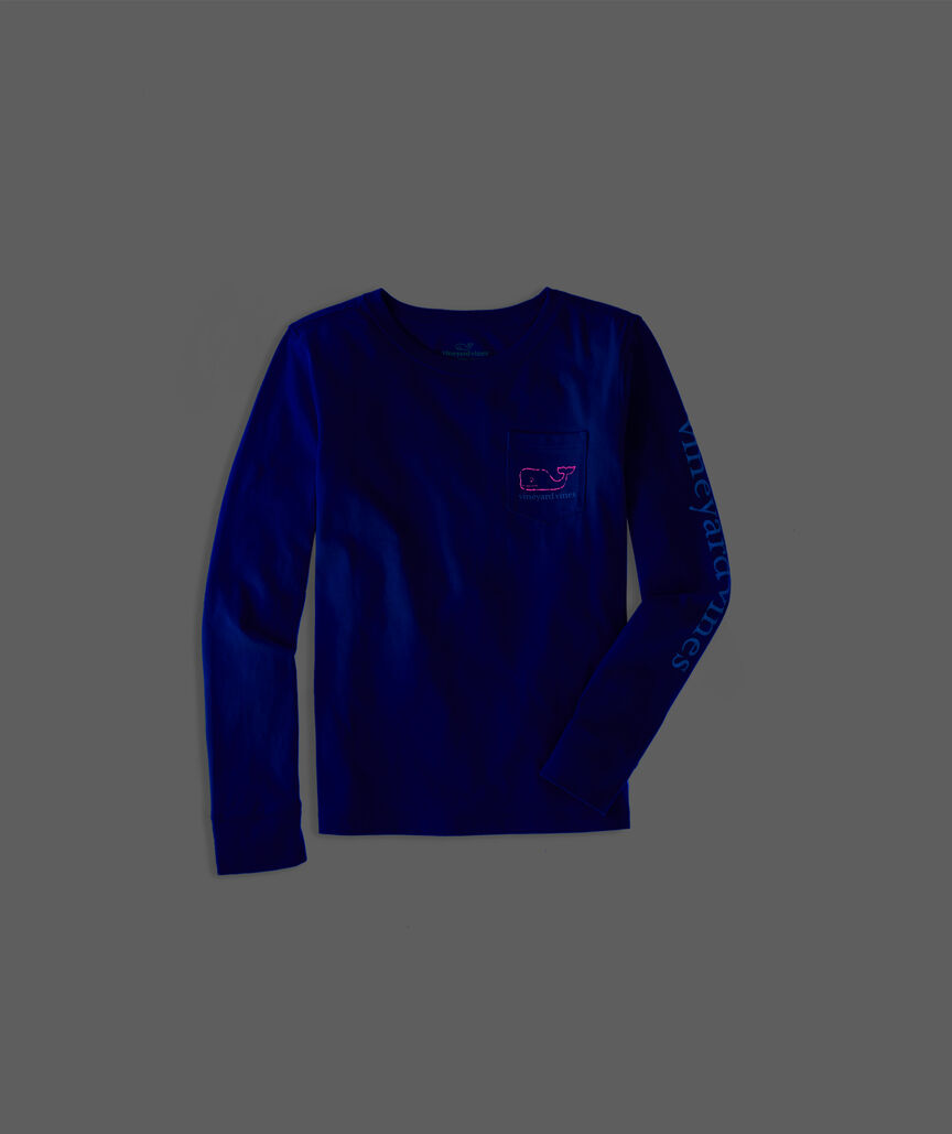 Girls' Long-Sleeve Glow In The Dark Pocket Tee