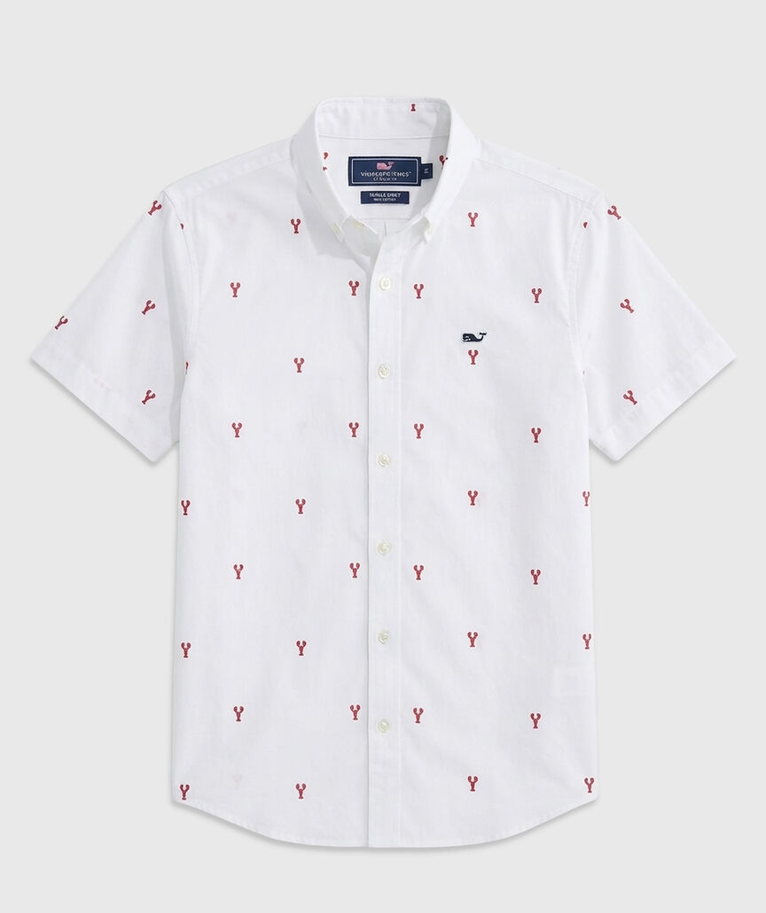 OUTLET Poplin Short-Sleeve Micro Lobster Shirt