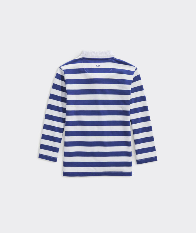 Girls' Striped Rugby Ruffle Popover
