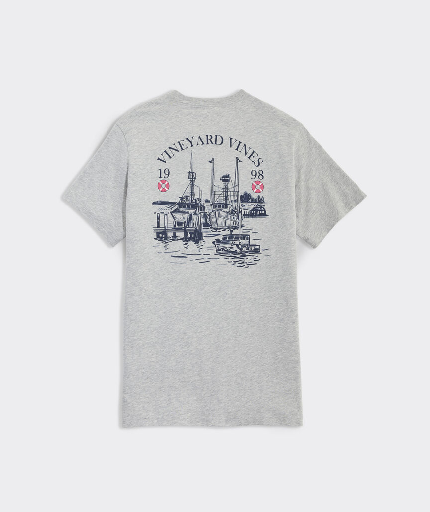 Harbor Scene Short-Sleeve Pocket Tee