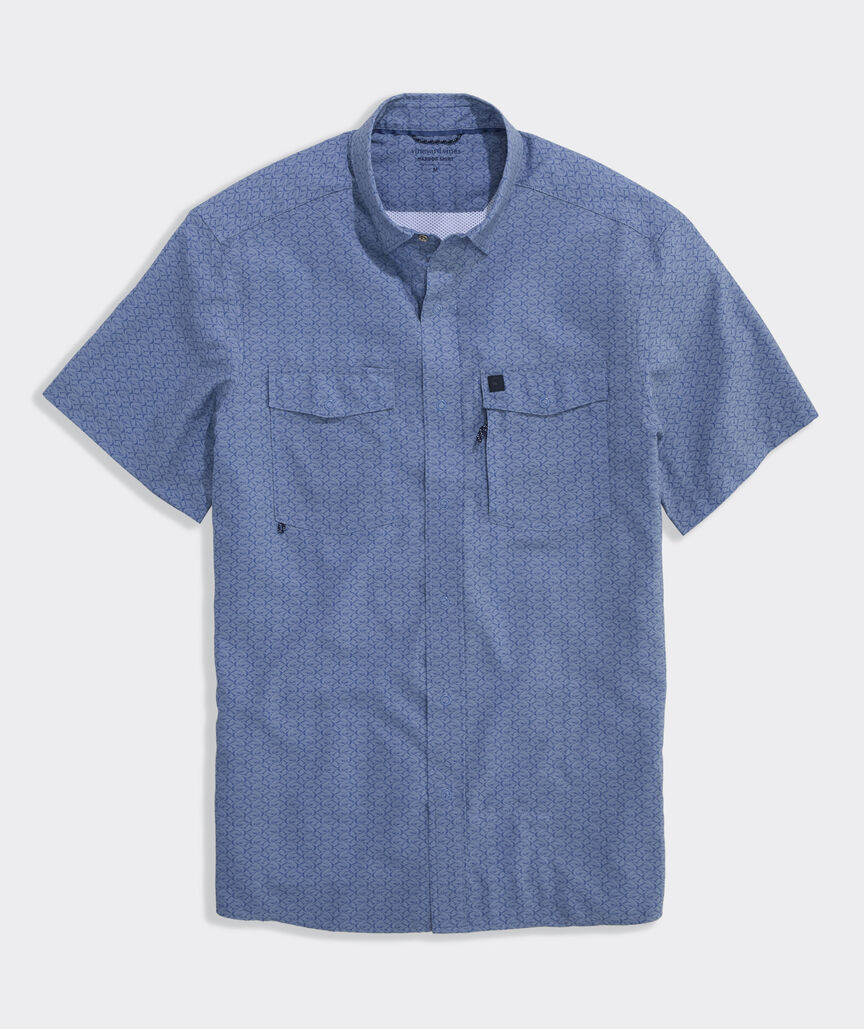 Performance Pompano Fish Short-Sleeve Harbor Shirt