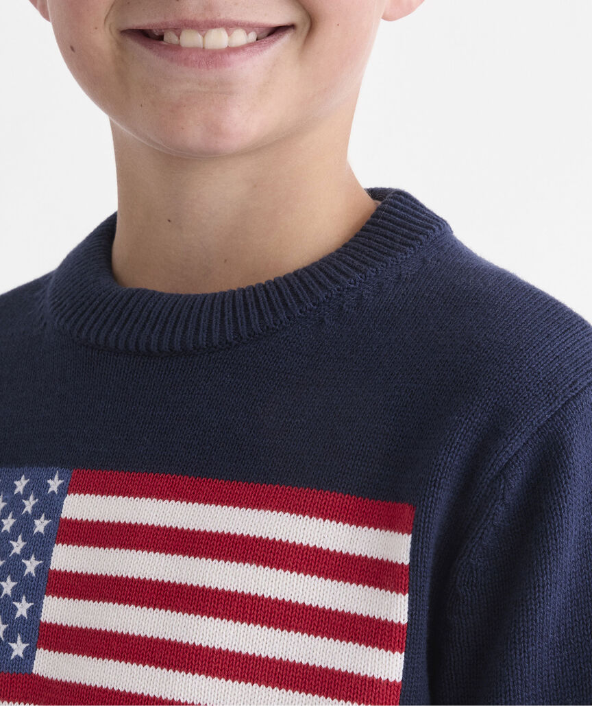 Boys' American Flag Crewneck