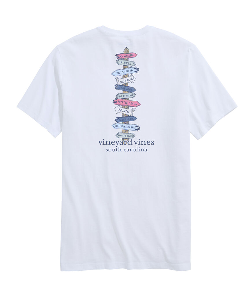 OUTLET South Carolina Beach Signs Short-Sleeve Pocket Tee