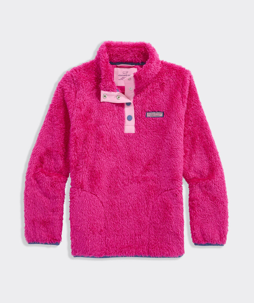Girls' Teddy Fleece Snap Pullover