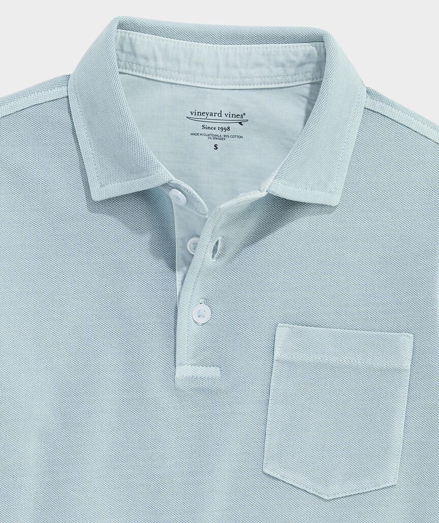 Boys' Lived-In Long-Sleeve Pique Polo