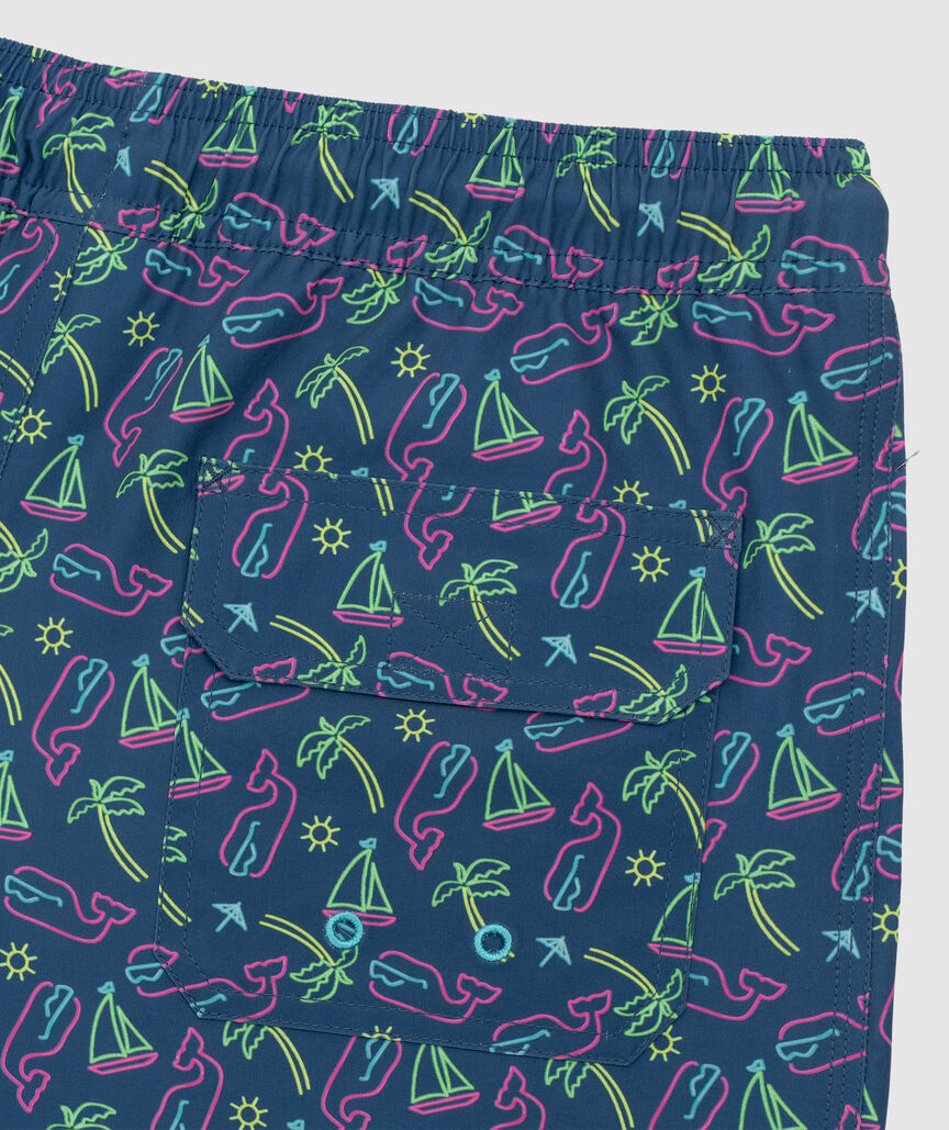 OUTLET Boys' Tossed Good Vibes Chappy Swim Trunks