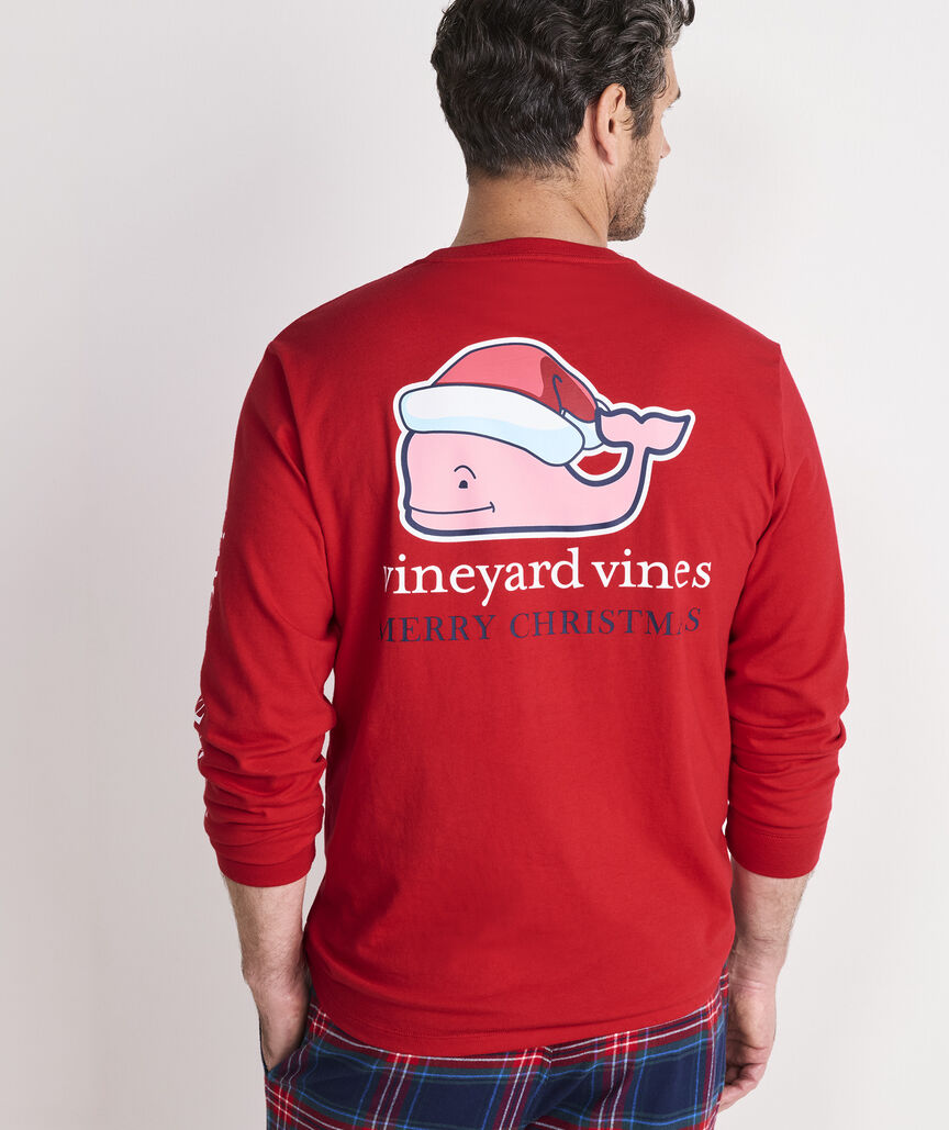 Santa Whale Long-Sleeve Pocket Tee