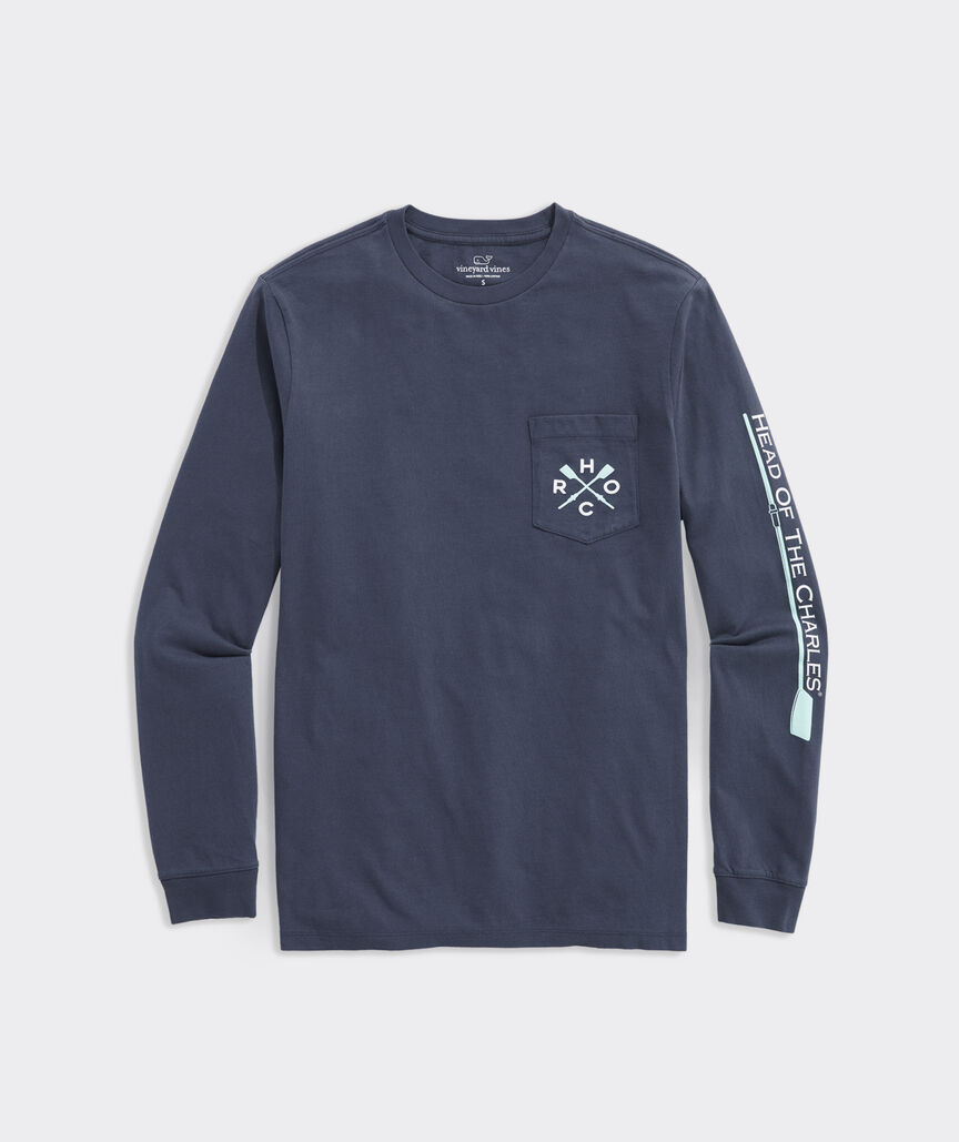 Head Of The Charles® Oars Logo Long-Sleeve Pocket Tee