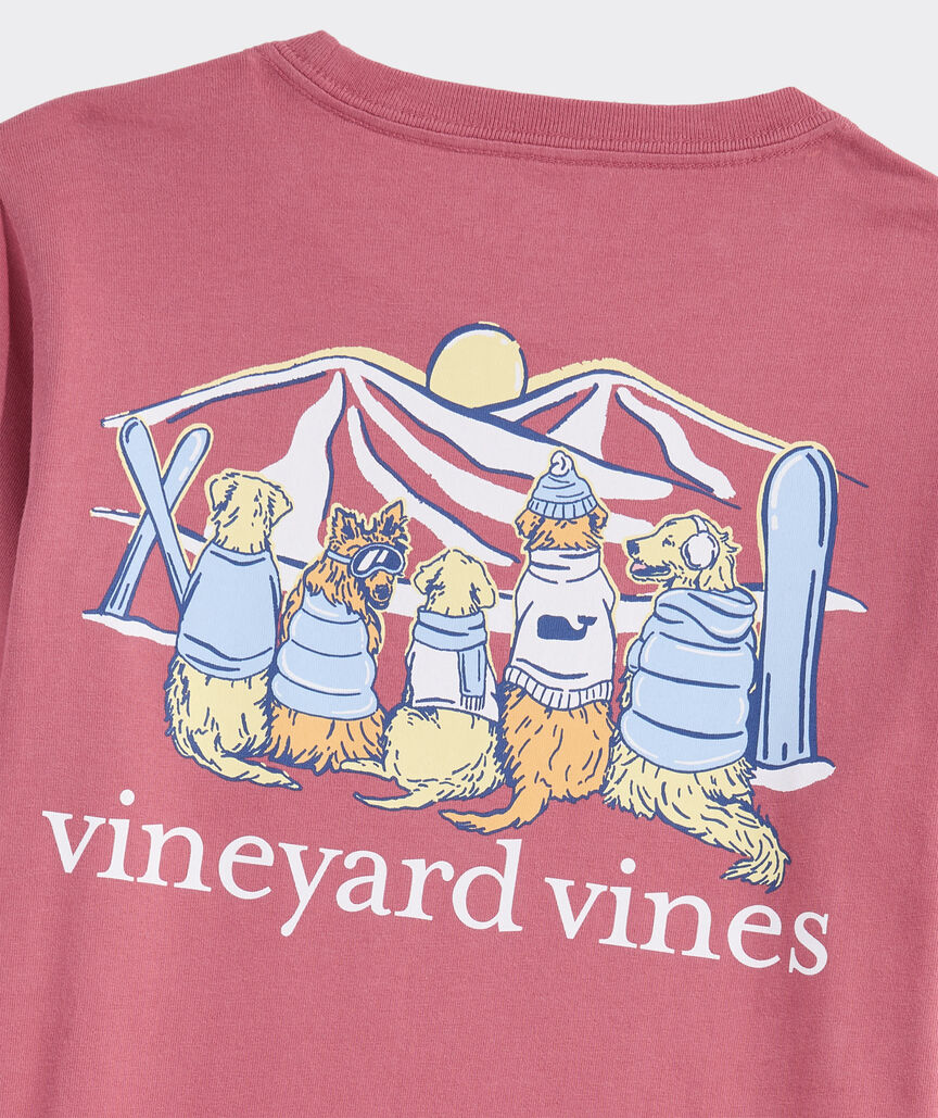 Boys' Sunset Ski Pups Long-Sleeve Pocket Tee