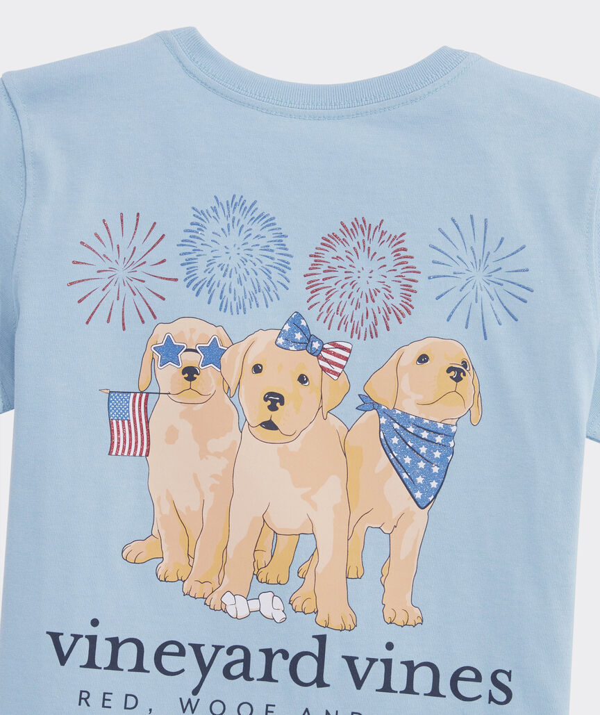 Girls' Glitter Fourth Of July Puppies Short-Sleeve Tee