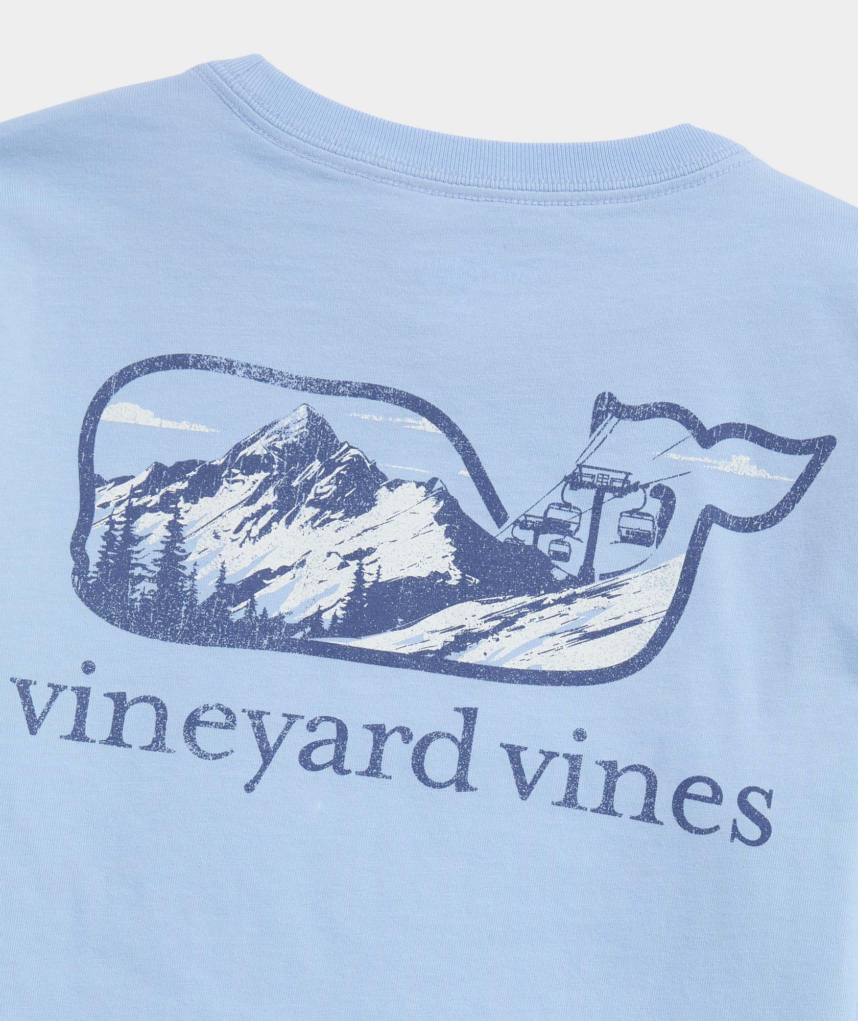 Boys' Ski Mountain Whale Long-Sleeve Pocket Tee