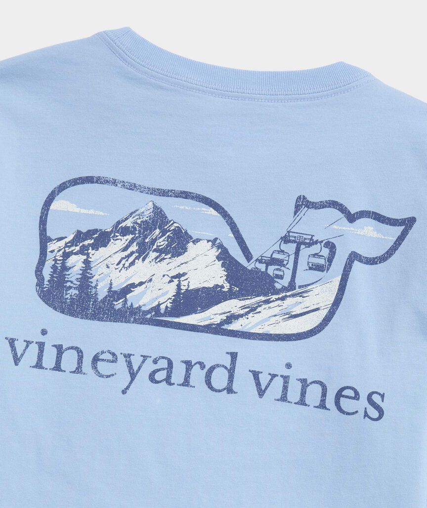 Boys' Ski Mountain Whale Long-Sleeve Pocket Tee