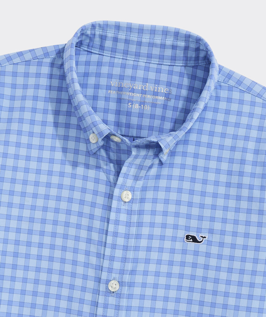 Boys' Lemon Shark Gingham Featherweight Performance Shirt