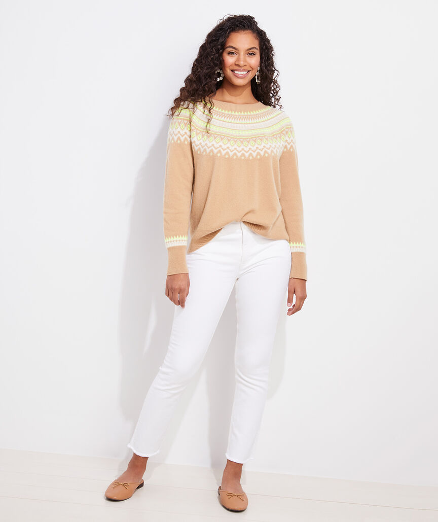 Shop Cashmere Pop Fair Isle Crew at vineyard vines