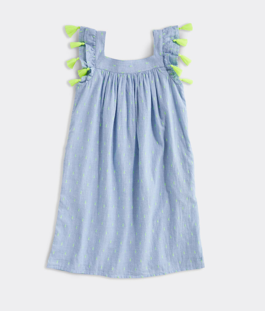 Girls' Neon Clip Jaquard Dress