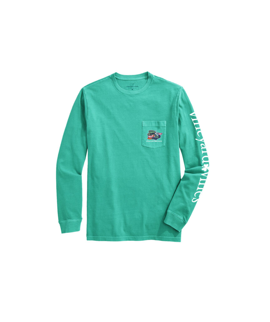 OUTLET St. Paddy's Bagpiper Whale Long-Sleeve Pocket Tee