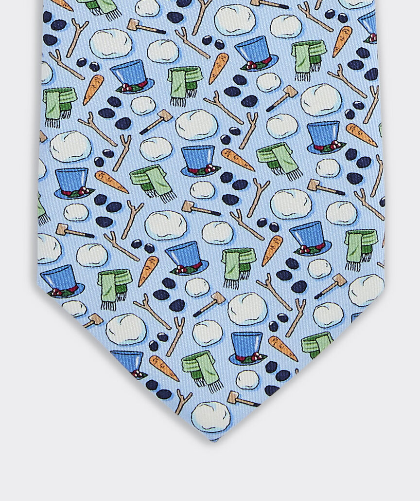 Boys' How To Build A Snowman Silk Tie