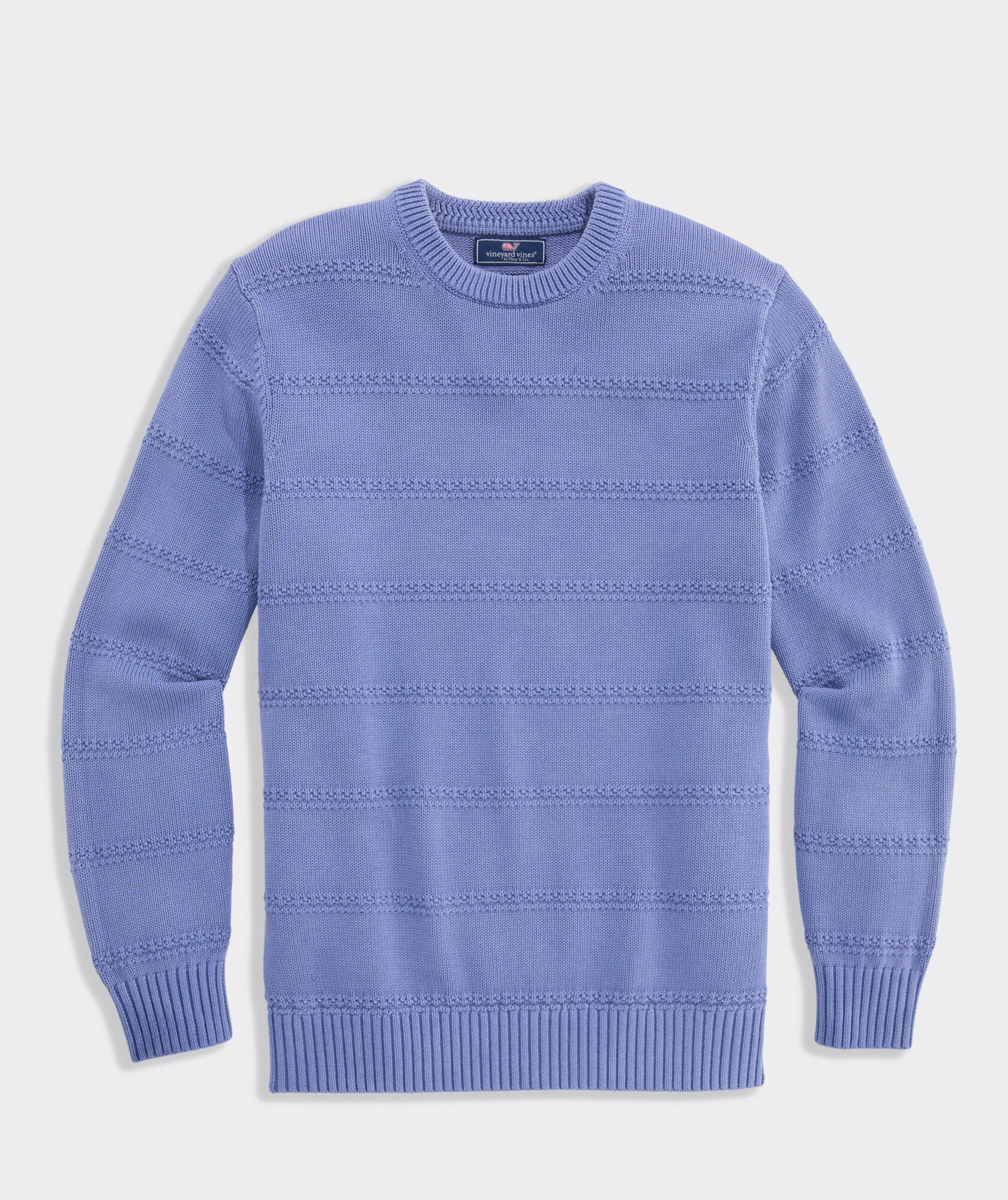 Folly Beach Textured Stripe Crewneck