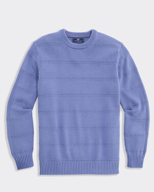 Folly Beach Textured Stripe Crewneck