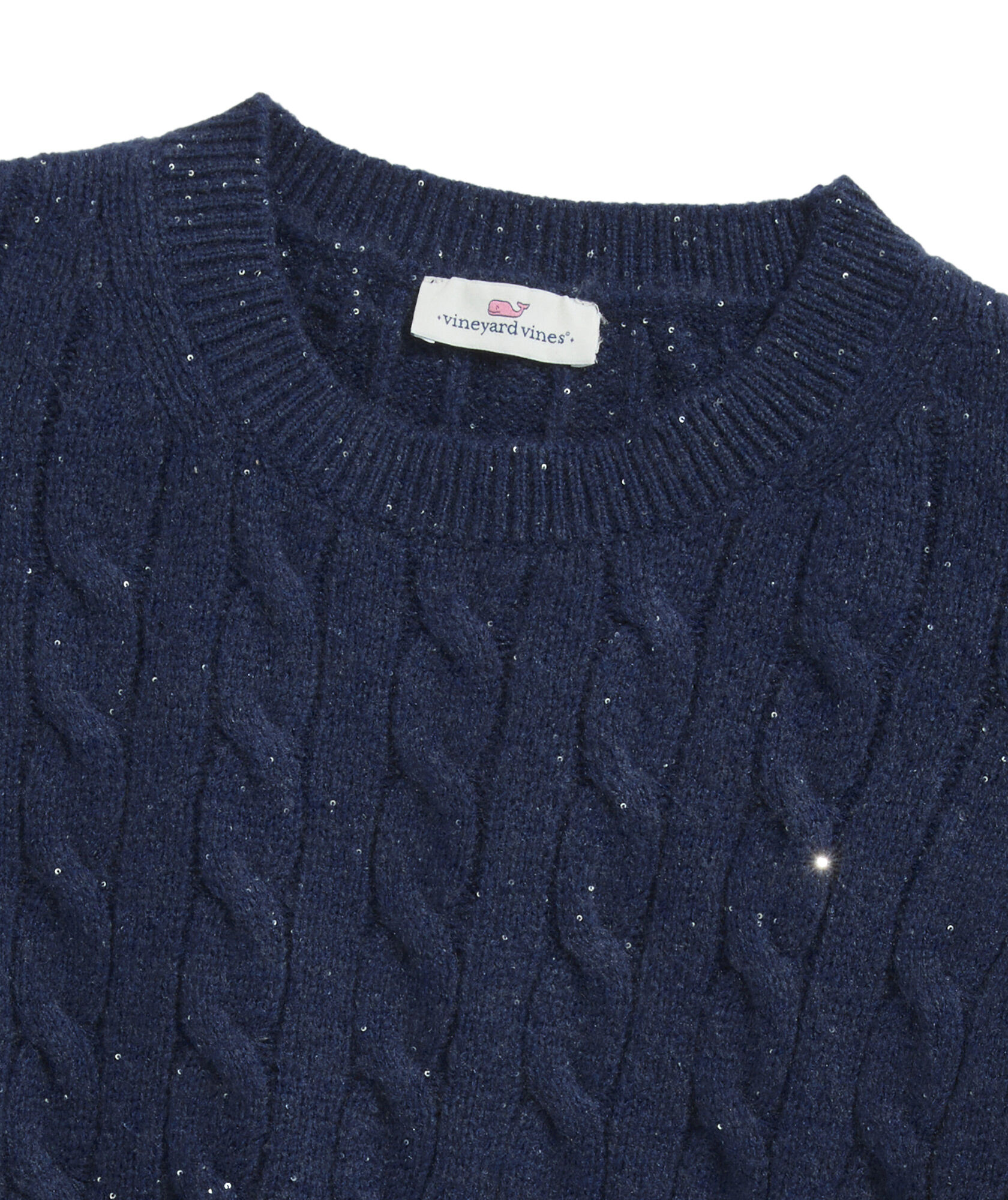 OUTLET Sequin Cable Crewneck Sweater