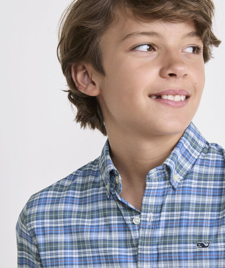 Boys' Performance Cotton Quidnet Tattersall Shirt