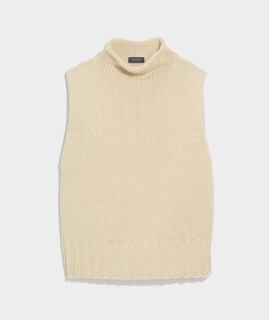 Katie Cotton Mockneck Sweater Tank