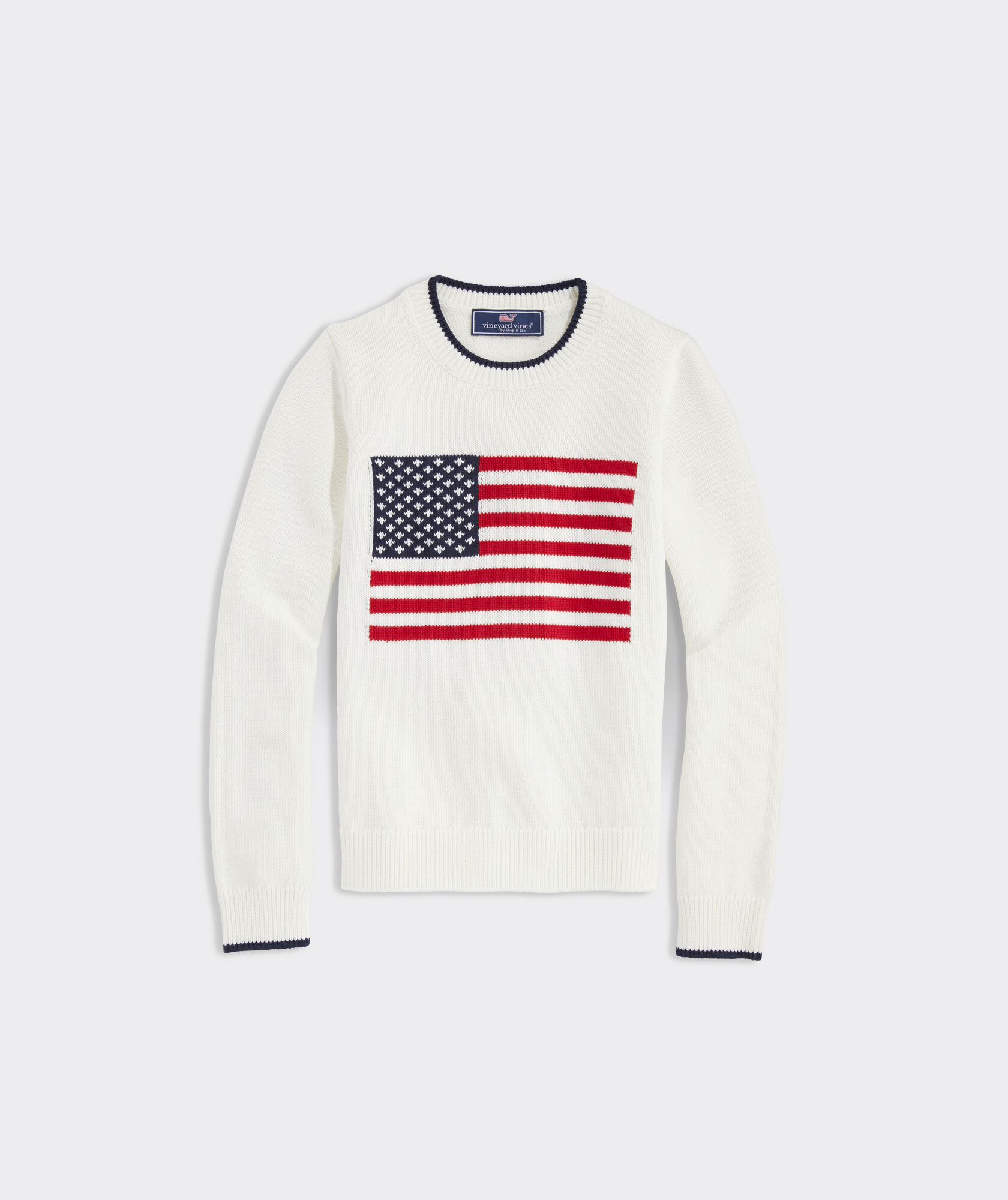 Boys' American Flag Cotton Crewneck Sweater