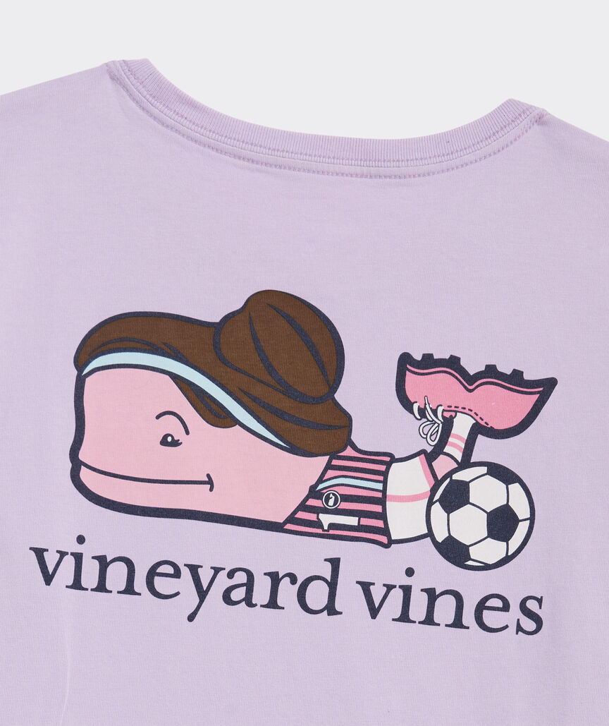 Girls' Soccer Player Whale Short-Sleeve Pocket Tee