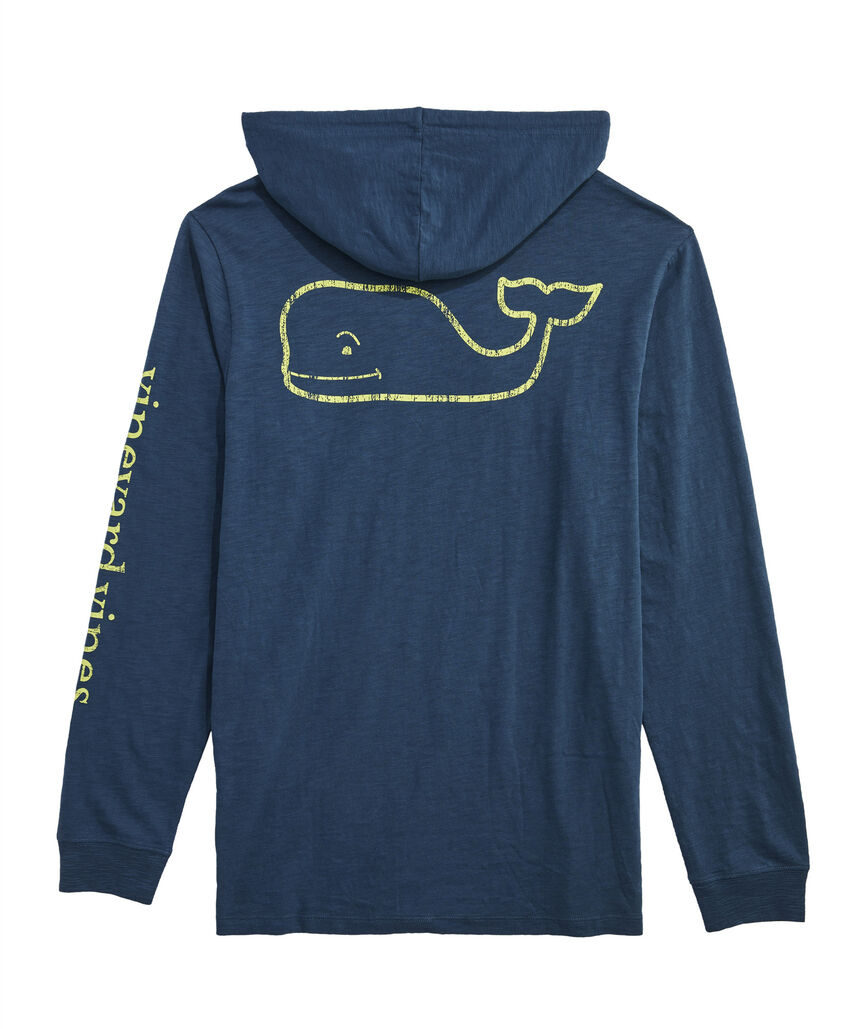OUTLET Slub Vintage Whale Long-Sleeve Hoodie Tee