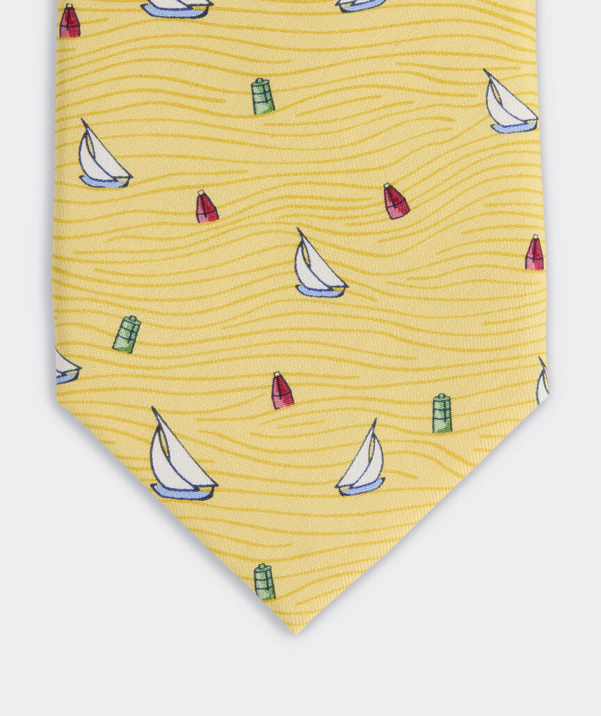 Sailboat Waves Silk Tie