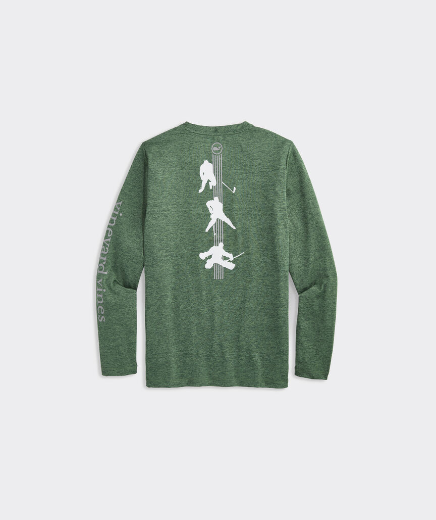 Boys' Ice Hockey Stripe Long-Sleeve Harbor Performance Tee