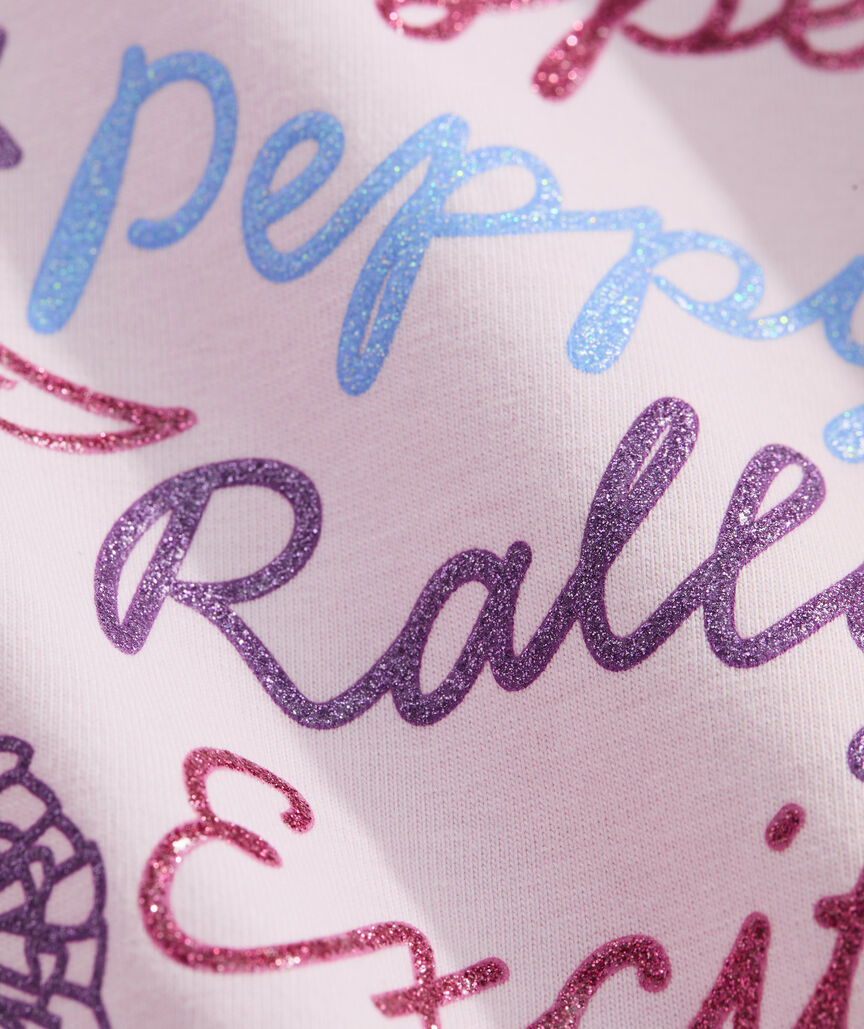 Girls' Stacked Cheer Text Short-Sleeve Pocket Tee