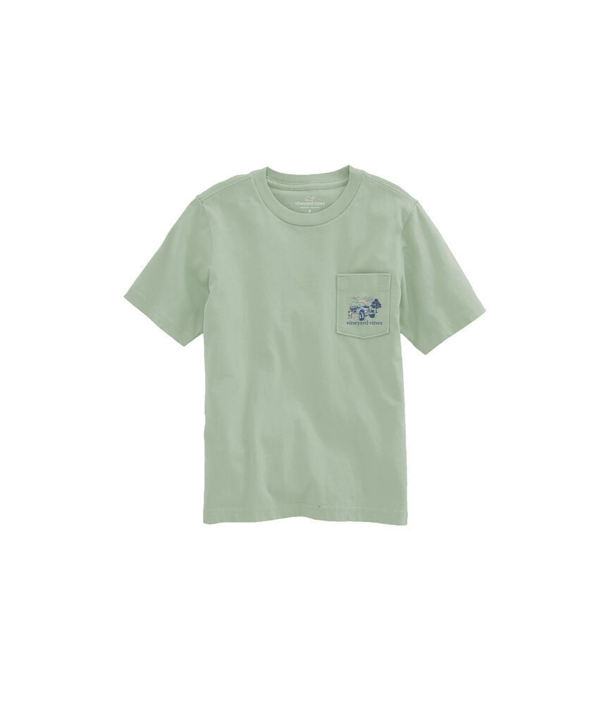 OUTLET Boys' Autumn Truck Short-Sleeve Pocket Tee