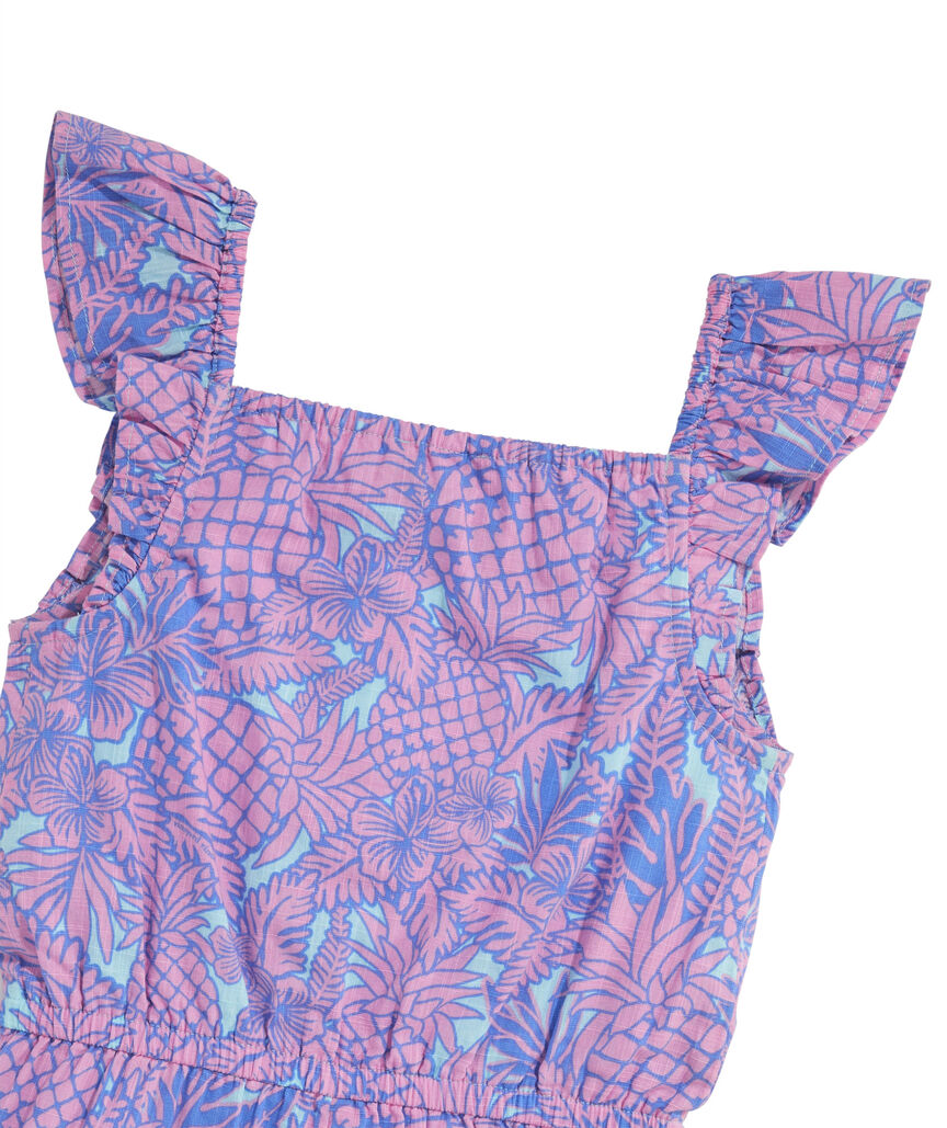 OUTLET Girls' Flutter-Sleeve Square-Neck Romper