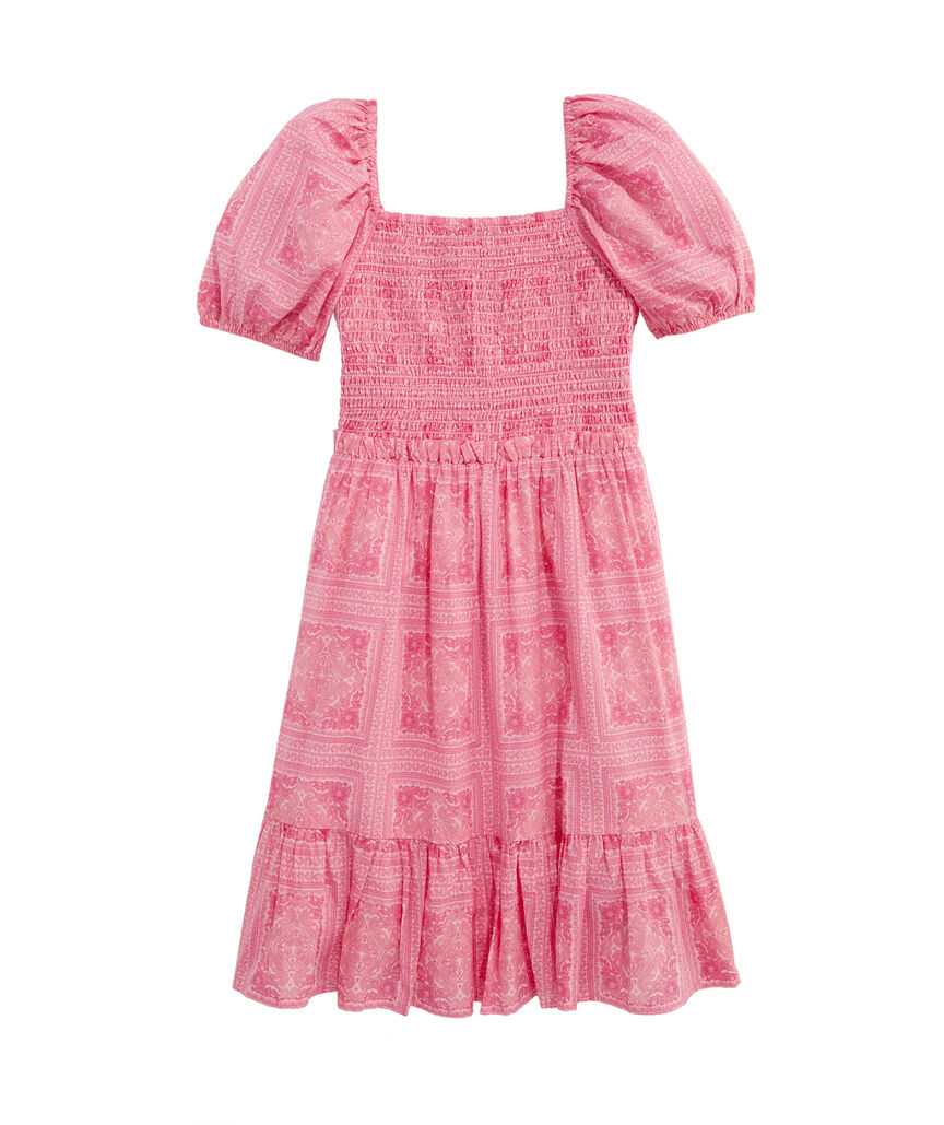 OUTLET Girls' Smocked Cora Tile Dress