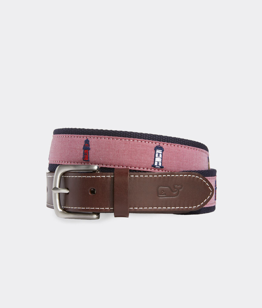 Lighthouse Embroidered Canvas Club Belt
