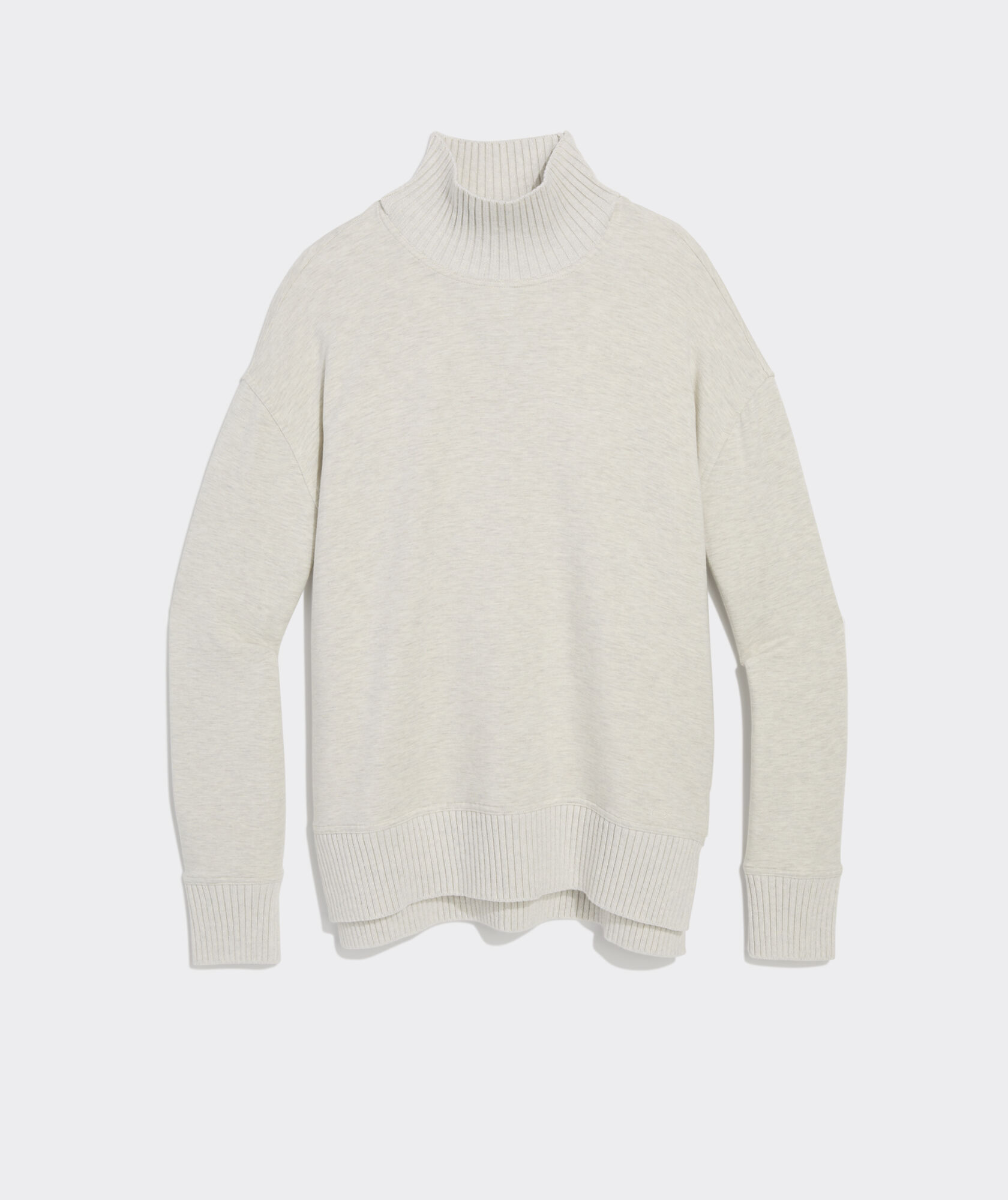 Dreamcloth® Ribbed Trim Funnel-Neck Pullover