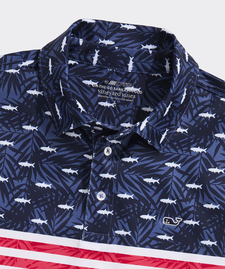 Boys' Performance USA Fish & Palms Printed Sankaty Polo