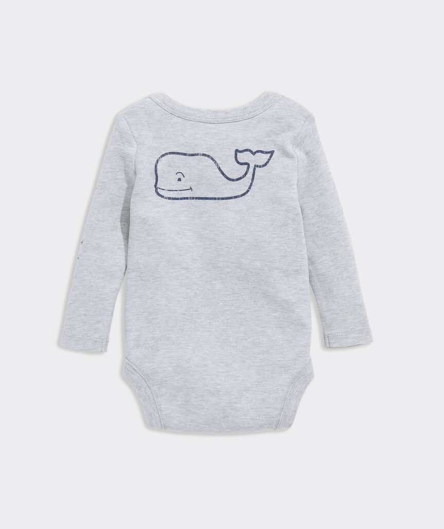 Baby Long-Sleeve Vintage Whale Body Suit