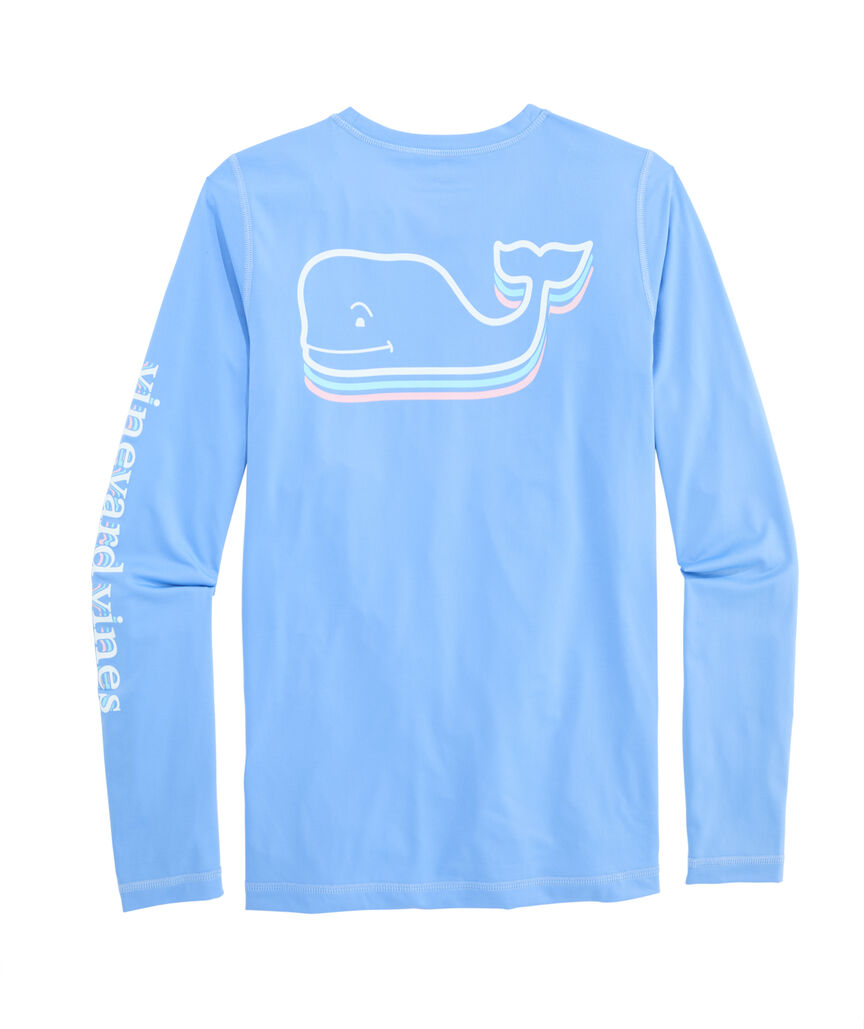 OUTLET Long-Sleeve Stacked Whale Swimshirt